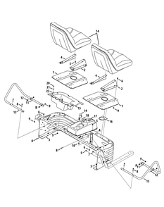 Seats Diagram and Parts List for 46G 4X4-EFI-1G202Z-1G313Z-37BMD710 Cub Cadet Lawn Tractor Accessories